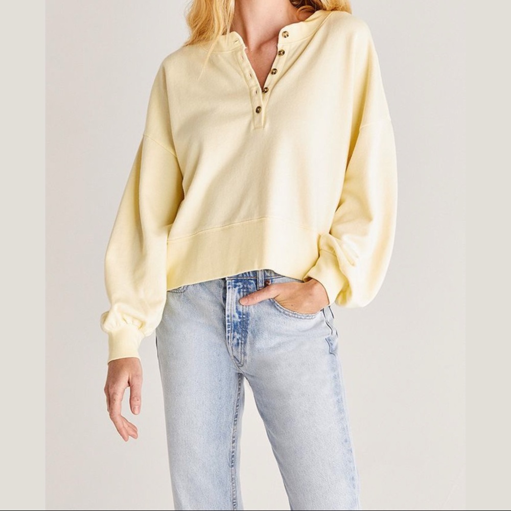 z supply hana henley sweatshirt in sunrise ZT221591 SNR
